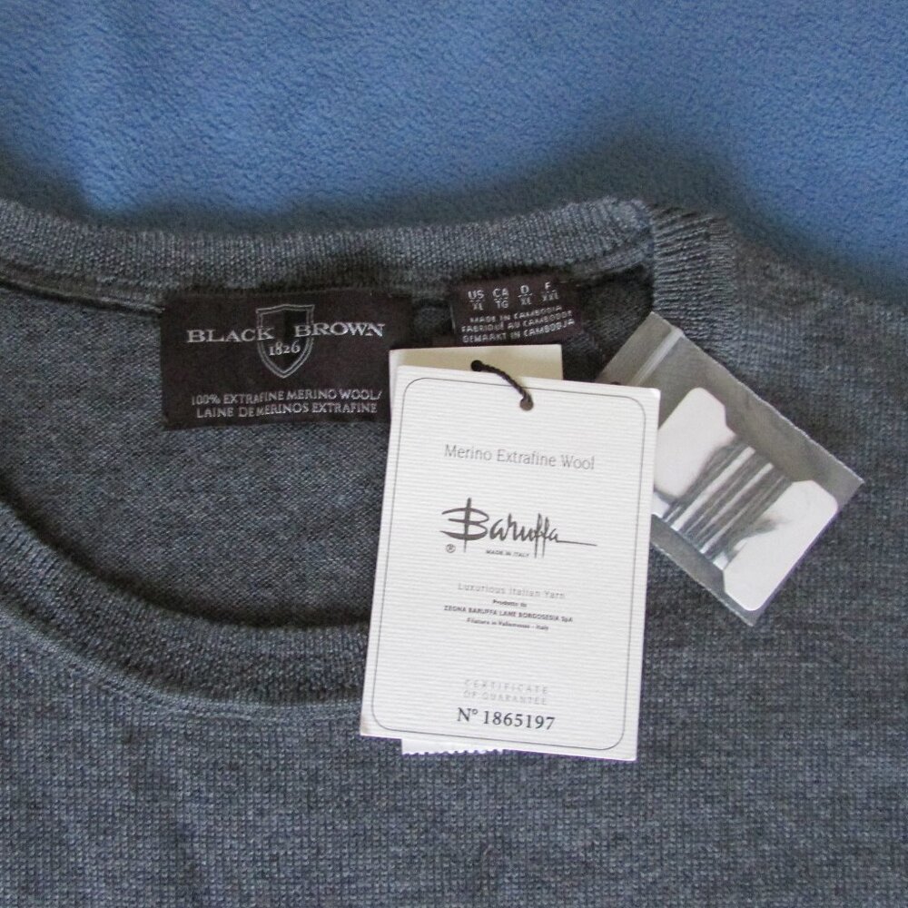 Black Brown 1826 Gray Crewneck Sweater - Picture 4 of 14